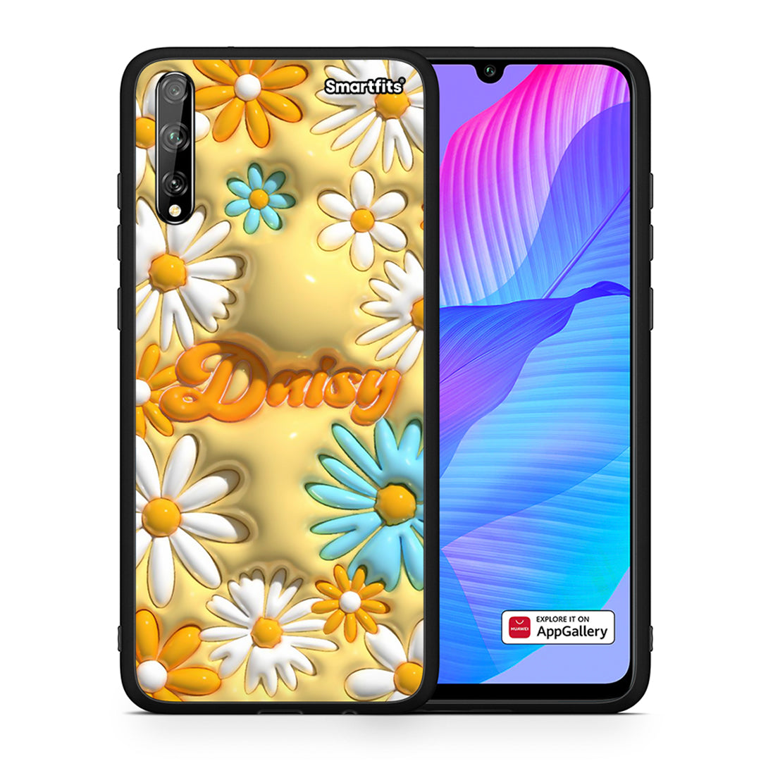 Θήκη Huawei P Smart S Bubble Daisies από τη Smartfits με σχέδιο στο πίσω μέρος και μαύρο περίβλημα | Huawei P Smart S Bubble Daisies case with colorful back and black bezels