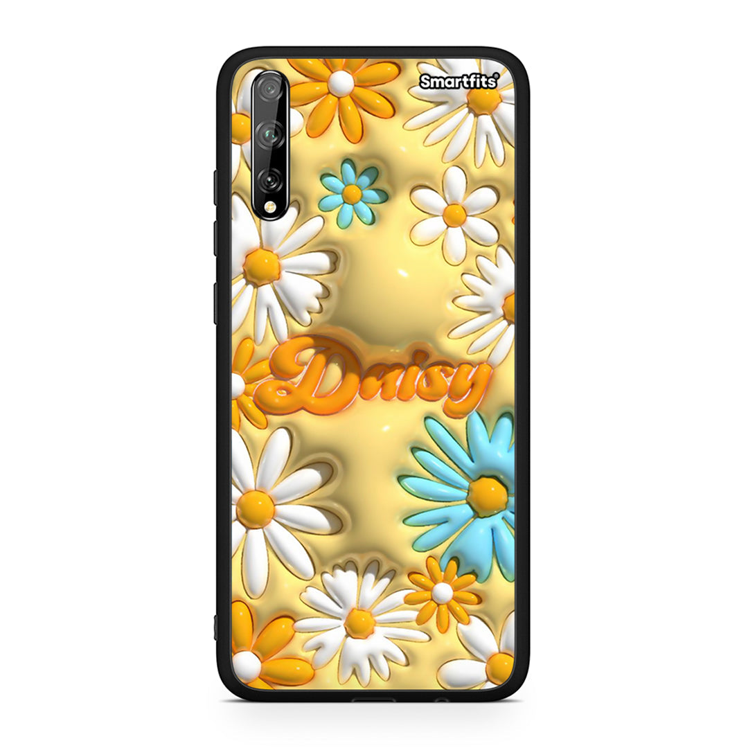 Huawei P Smart S Bubble Daisies θήκη από τη Smartfits με σχέδιο στο πίσω μέρος και μαύρο περίβλημα | Smartphone case with colorful back and black bezels by Smartfits