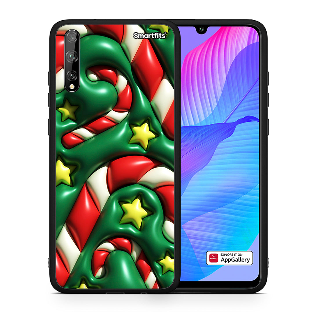 Θήκη Huawei P Smart S Christmas Bubbles από τη Smartfits με σχέδιο στο πίσω μέρος και μαύρο περίβλημα | Huawei P Smart S Christmas Bubbles case with colorful back and black bezels