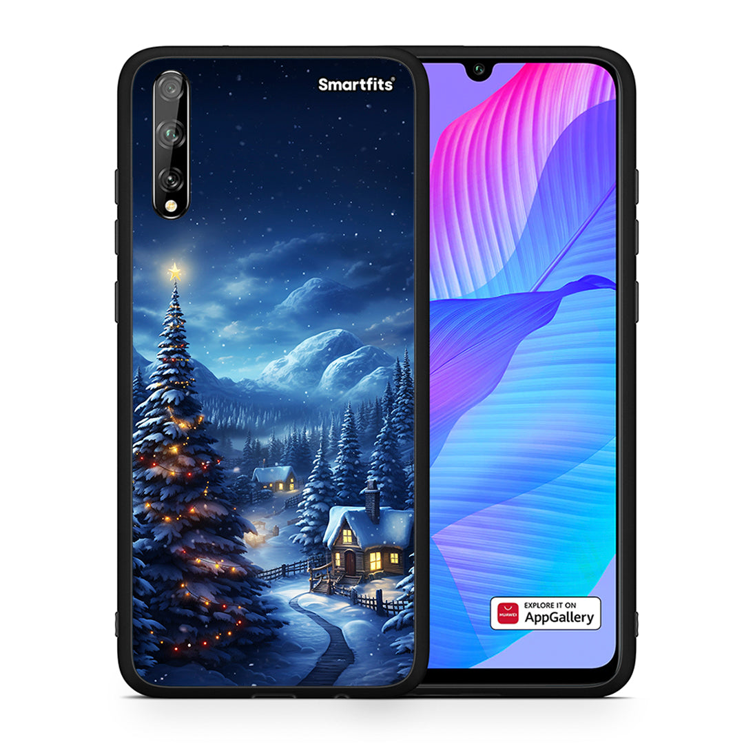 Θήκη Huawei P Smart S Christmas Scenery από τη Smartfits με σχέδιο στο πίσω μέρος και μαύρο περίβλημα | Huawei P Smart S Christmas Scenery case with colorful back and black bezels