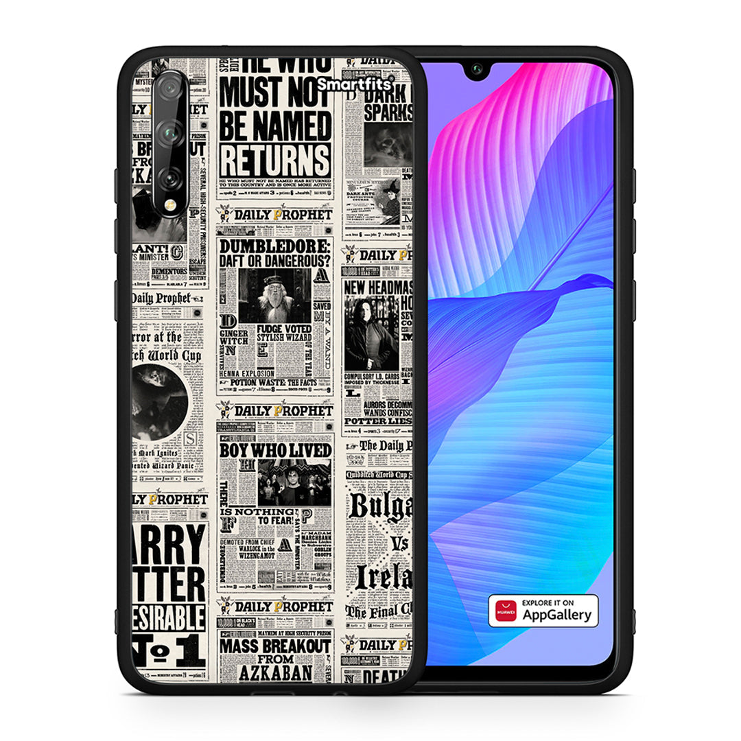 Θήκη Huawei P Smart S Harry Paper από τη Smartfits με σχέδιο στο πίσω μέρος και μαύρο περίβλημα | Huawei P Smart S Harry Paper case with colorful back and black bezels