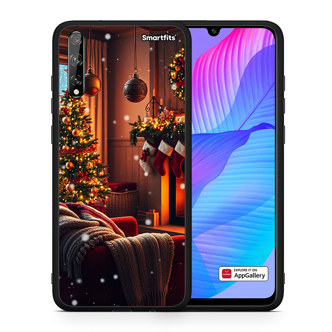 Θήκη Huawei P Smart S Home For Christmas από τη Smartfits με σχέδιο στο πίσω μέρος και μαύρο περίβλημα | Huawei P Smart S Home For Christmas case with colorful back and black bezels