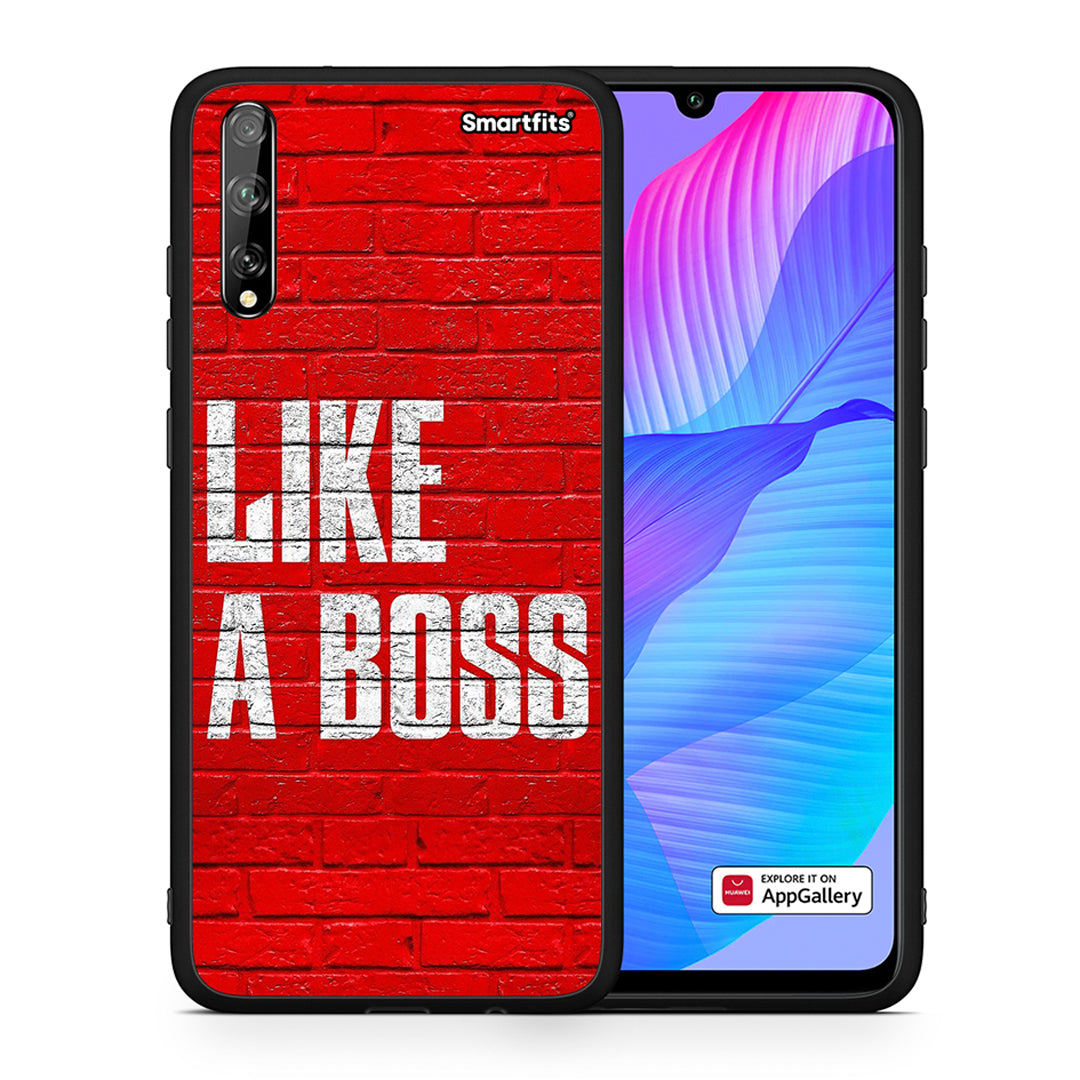 Θήκη Huawei P Smart S Like A Boss από τη Smartfits με σχέδιο στο πίσω μέρος και μαύρο περίβλημα | Huawei P Smart S Like A Boss case with colorful back and black bezels