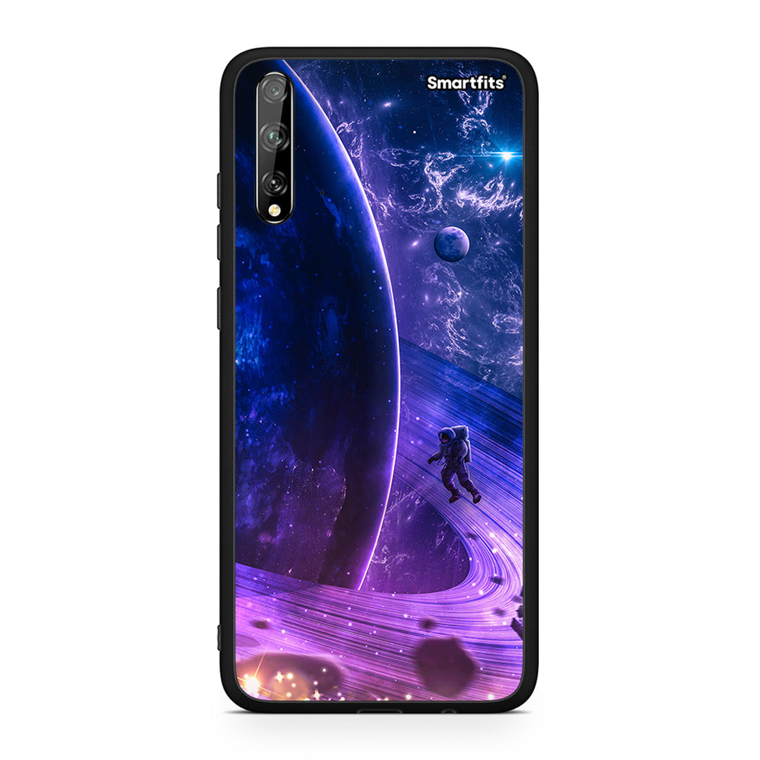 Huawei P Smart S Lost Astronaut θήκη από τη Smartfits με σχέδιο στο πίσω μέρος και μαύρο περίβλημα | Smartphone case with colorful back and black bezels by Smartfits