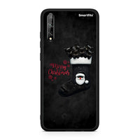 Thumbnail for Huawei P Smart S Merry Cat Christmas θήκη από τη Smartfits με σχέδιο στο πίσω μέρος και μαύρο περίβλημα | Smartphone case with colorful back and black bezels by Smartfits