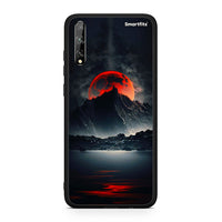 Thumbnail for Huawei P Smart S Red Full Moon θήκη από τη Smartfits με σχέδιο στο πίσω μέρος και μαύρο περίβλημα | Smartphone case with colorful back and black bezels by Smartfits