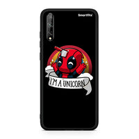 Thumbnail for Huawei P Smart S Unicorn Deadpool θήκη από τη Smartfits με σχέδιο στο πίσω μέρος και μαύρο περίβλημα | Smartphone case with colorful back and black bezels by Smartfits