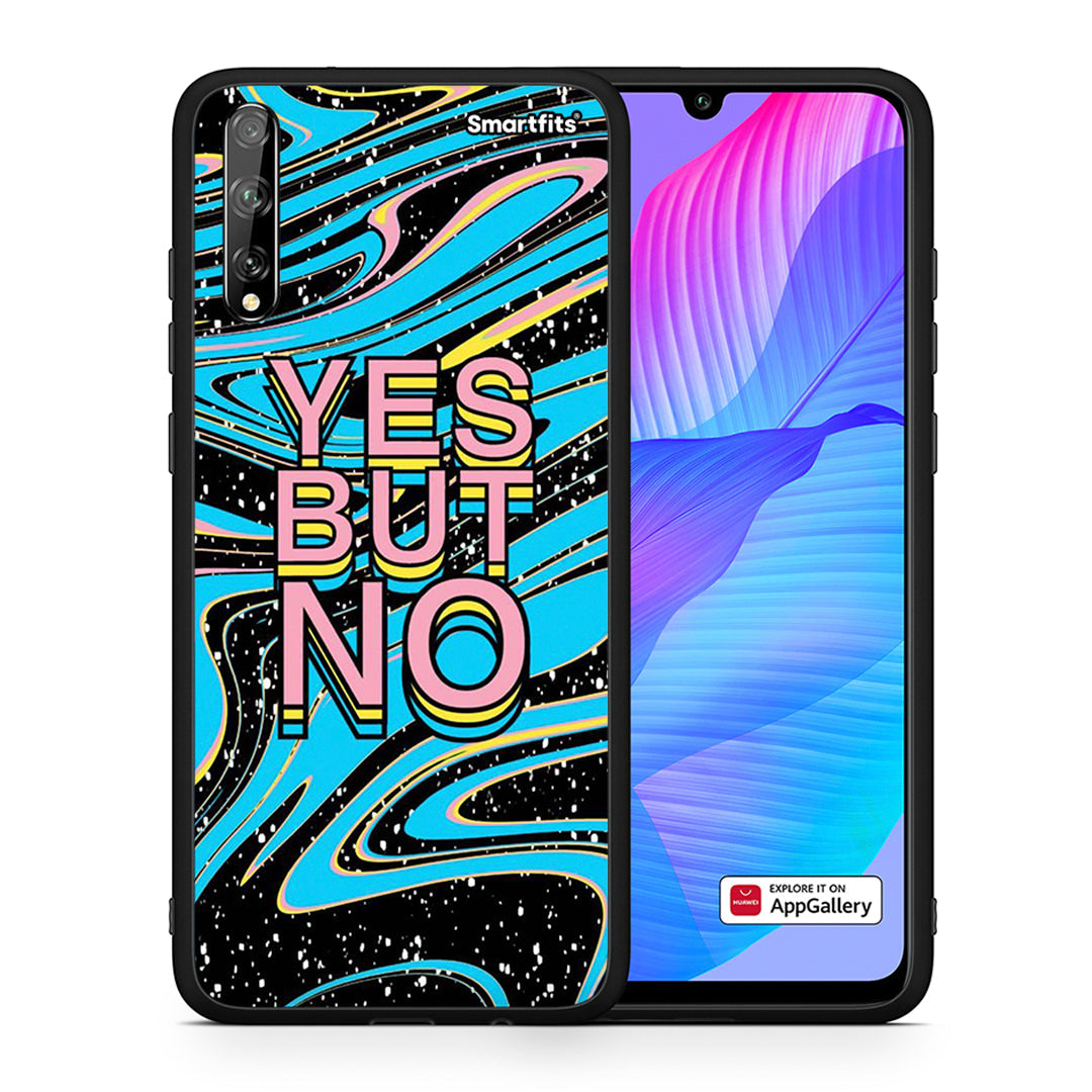 Θήκη Huawei P Smart S Yes But No από τη Smartfits με σχέδιο στο πίσω μέρος και μαύρο περίβλημα | Huawei P Smart S Yes But No case with colorful back and black bezels