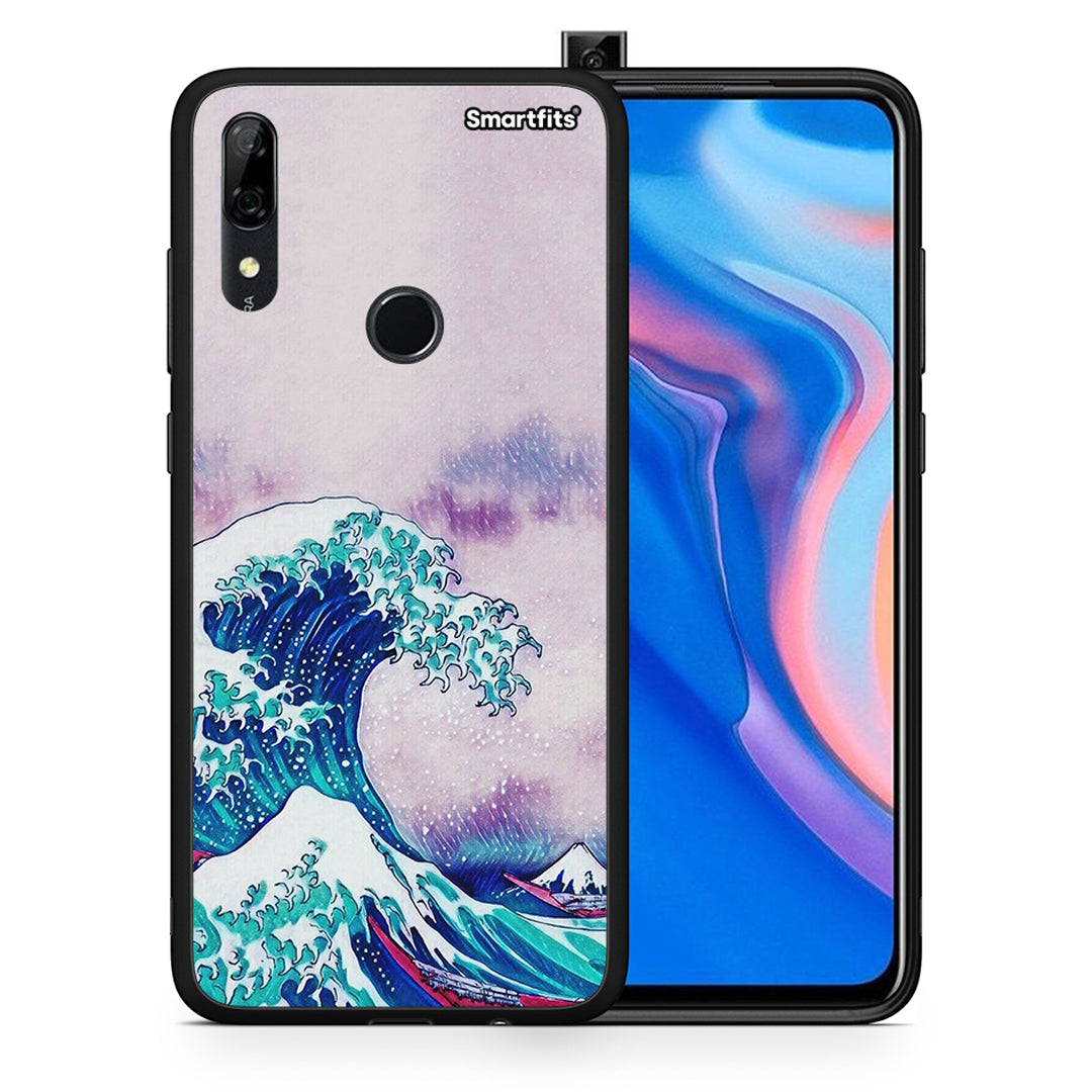 Θήκη Huawei P Smart Z Blue Waves από τη Smartfits με σχέδιο στο πίσω μέρος και μαύρο περίβλημα | Huawei P Smart Z Blue Waves case with colorful back and black bezels