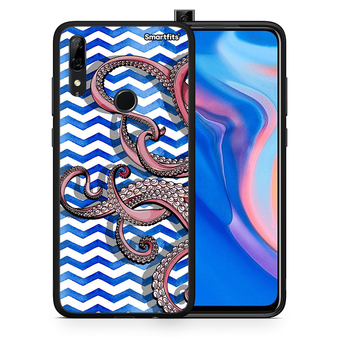 Θήκη Huawei P Smart Z Chevron Devilfish από τη Smartfits με σχέδιο στο πίσω μέρος και μαύρο περίβλημα | Huawei P Smart Z Chevron Devilfish case with colorful back and black bezels