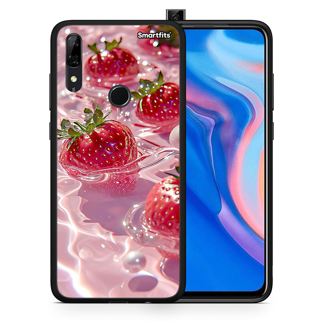 Θήκη Huawei P Smart Z Juicy Strawberries από τη Smartfits με σχέδιο στο πίσω μέρος και μαύρο περίβλημα | Huawei P Smart Z Juicy Strawberries case with colorful back and black bezels