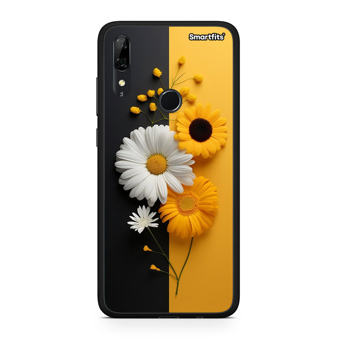 Huawei P Smart Z Yellow Daisies θήκη από τη Smartfits με σχέδιο στο πίσω μέρος και μαύρο περίβλημα | Smartphone case with colorful back and black bezels by Smartfits