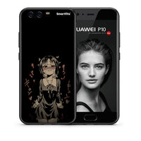 Thumbnail for Θήκη Huawei P10 Anime Girl από τη Smartfits με σχέδιο στο πίσω μέρος και μαύρο περίβλημα | Huawei P10 Anime Girl case with colorful back and black bezels