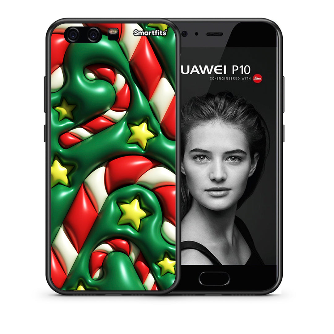 Θήκη Huawei P10 Christmas Bubbles από τη Smartfits με σχέδιο στο πίσω μέρος και μαύρο περίβλημα | Huawei P10 Christmas Bubbles case with colorful back and black bezels