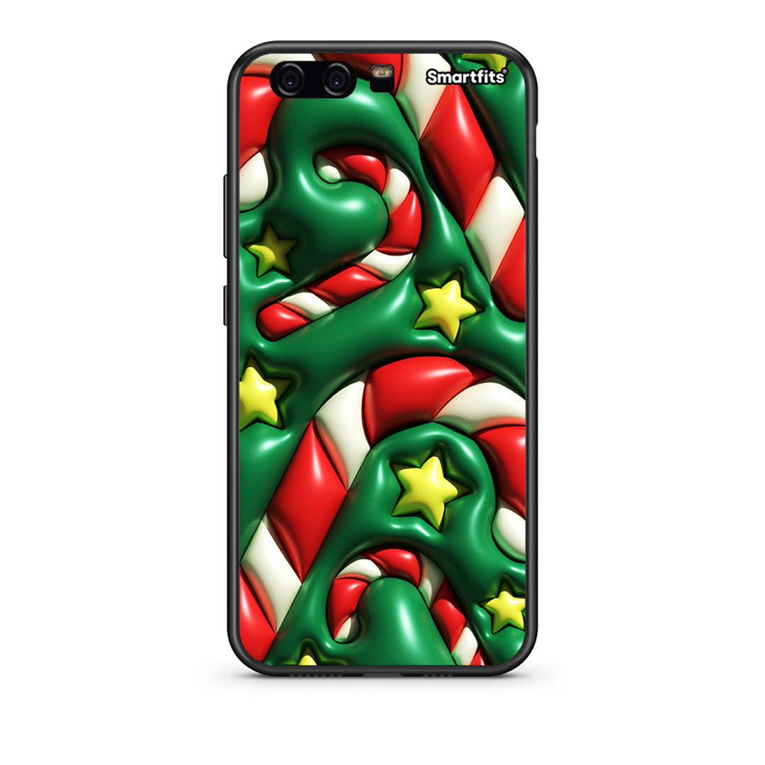 huawei p10 Christmas Bubbles θήκη από τη Smartfits με σχέδιο στο πίσω μέρος και μαύρο περίβλημα | Smartphone case with colorful back and black bezels by Smartfits