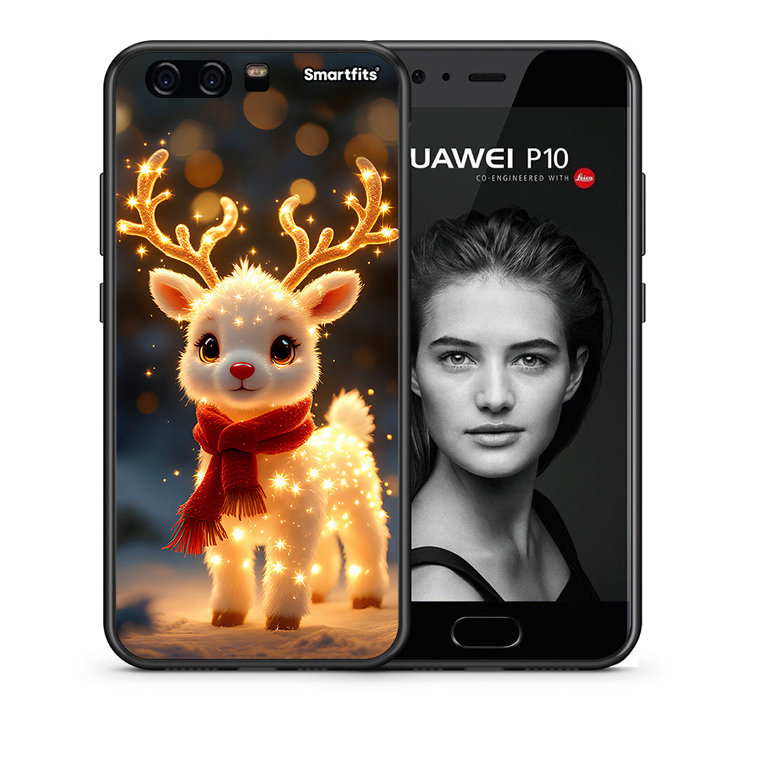 Θήκη Huawei P10 Christmas Cutie από τη Smartfits με σχέδιο στο πίσω μέρος και μαύρο περίβλημα | Huawei P10 Christmas Cutie case with colorful back and black bezels