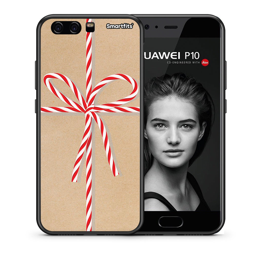 Θήκη Huawei P10 Christmas Gift από τη Smartfits με σχέδιο στο πίσω μέρος και μαύρο περίβλημα | Huawei P10 Christmas Gift case with colorful back and black bezels