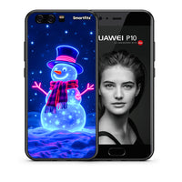 Thumbnail for Θήκη Huawei P10 Christmas Neon Snowman από τη Smartfits με σχέδιο στο πίσω μέρος και μαύρο περίβλημα | Huawei P10 Christmas Neon Snowman case with colorful back and black bezels