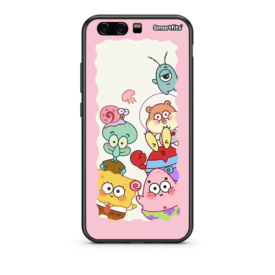 huawei p10 Cute Companion θήκη από τη Smartfits με σχέδιο στο πίσω μέρος και μαύρο περίβλημα | Smartphone case with colorful back and black bezels by Smartfits