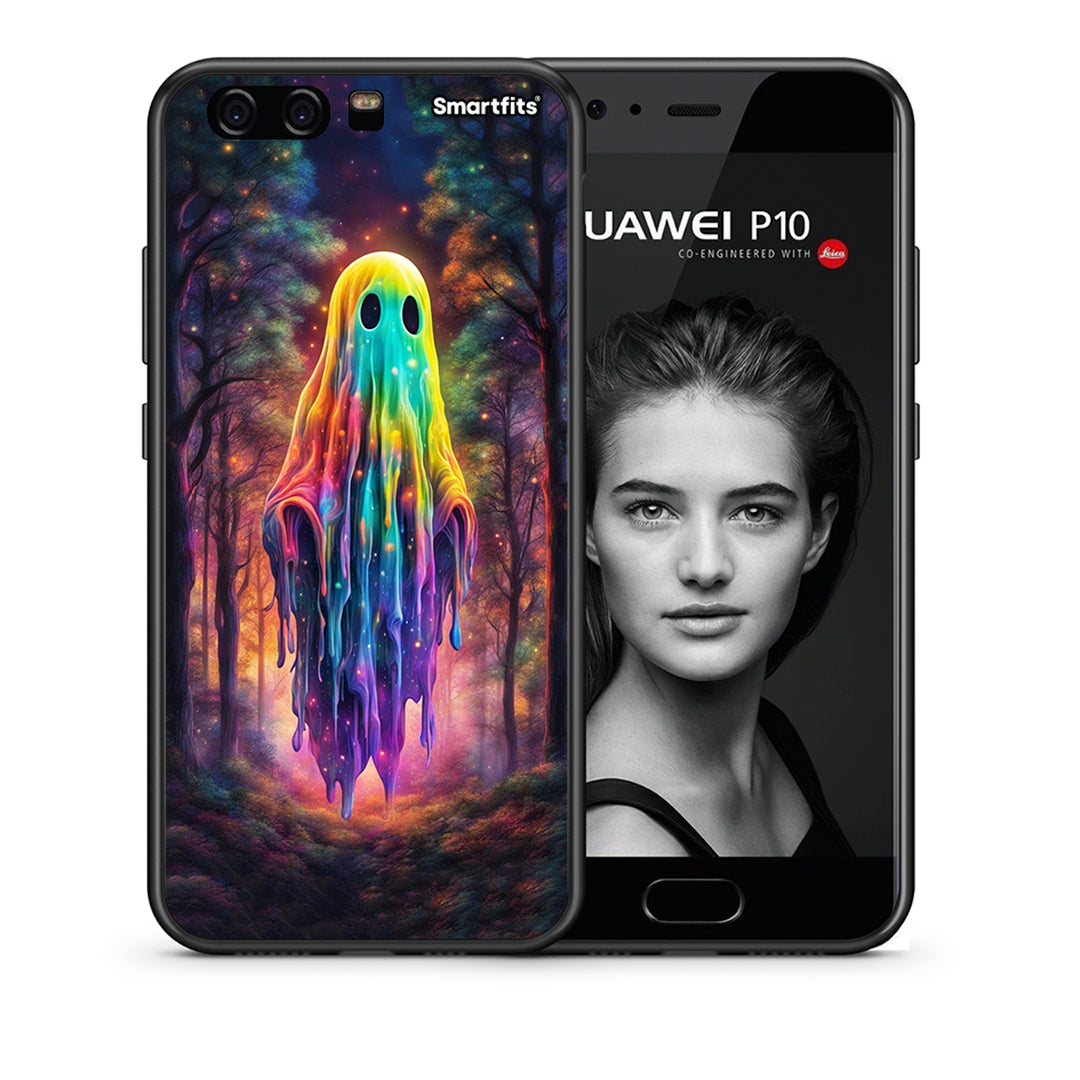 Θήκη Huawei P10 Lite Halloween Ghost από τη Smartfits με σχέδιο στο πίσω μέρος και μαύρο περίβλημα | Huawei P10 Lite Halloween Ghost case with colorful back and black bezels