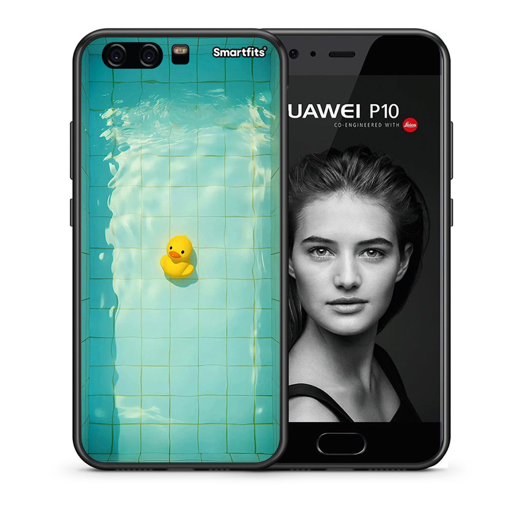 Θήκη Huawei P10 Lite Yellow Duck από τη Smartfits με σχέδιο στο πίσω μέρος και μαύρο περίβλημα | Huawei P10 Lite Yellow Duck case with colorful back and black bezels