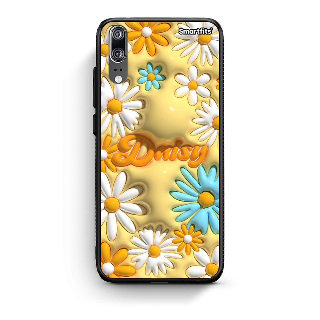 Huawei P20 Bubble Daisies θήκη από τη Smartfits με σχέδιο στο πίσω μέρος και μαύρο περίβλημα | Smartphone case with colorful back and black bezels by Smartfits