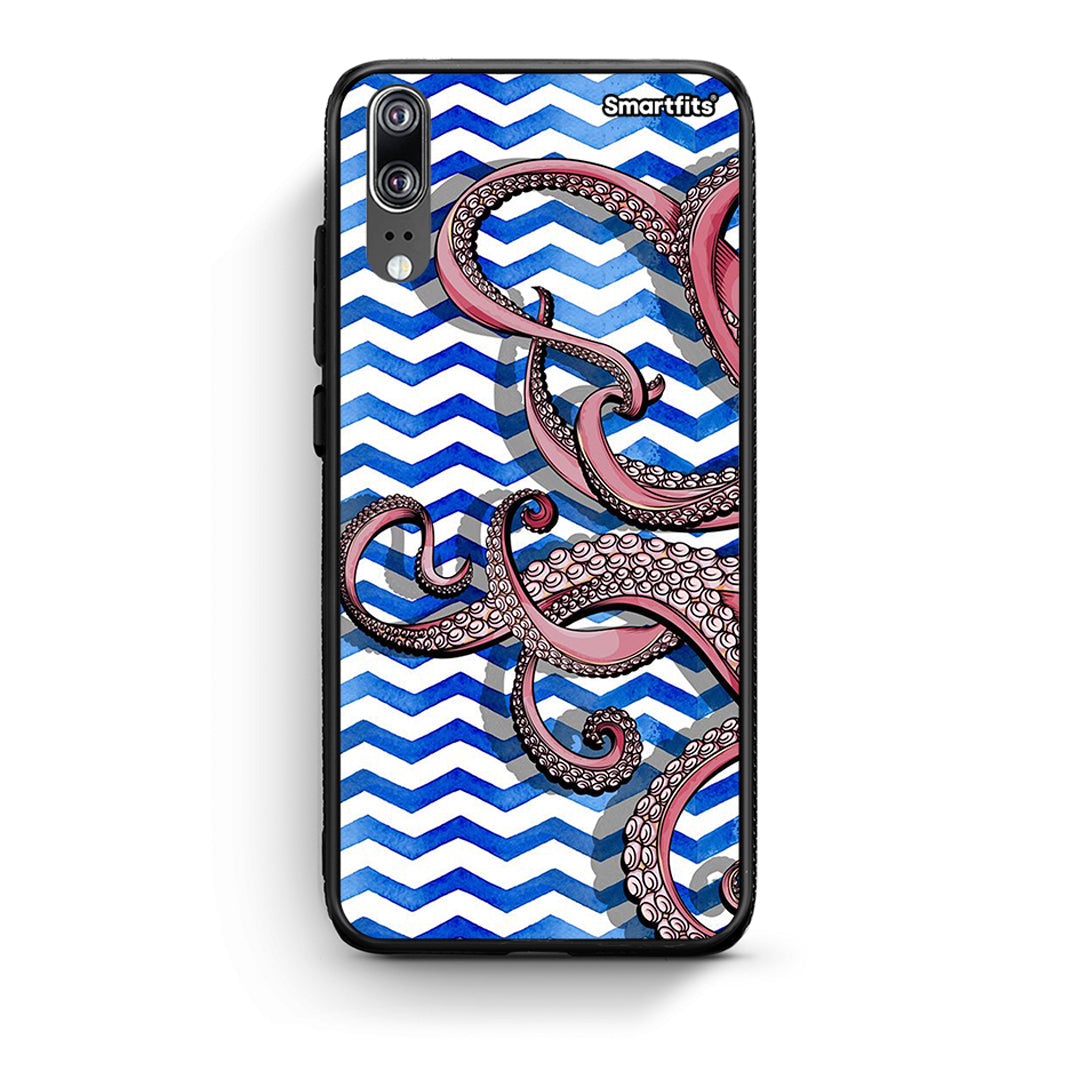 Huawei P20 Chevron Devilfish θήκη από τη Smartfits με σχέδιο στο πίσω μέρος και μαύρο περίβλημα | Smartphone case with colorful back and black bezels by Smartfits