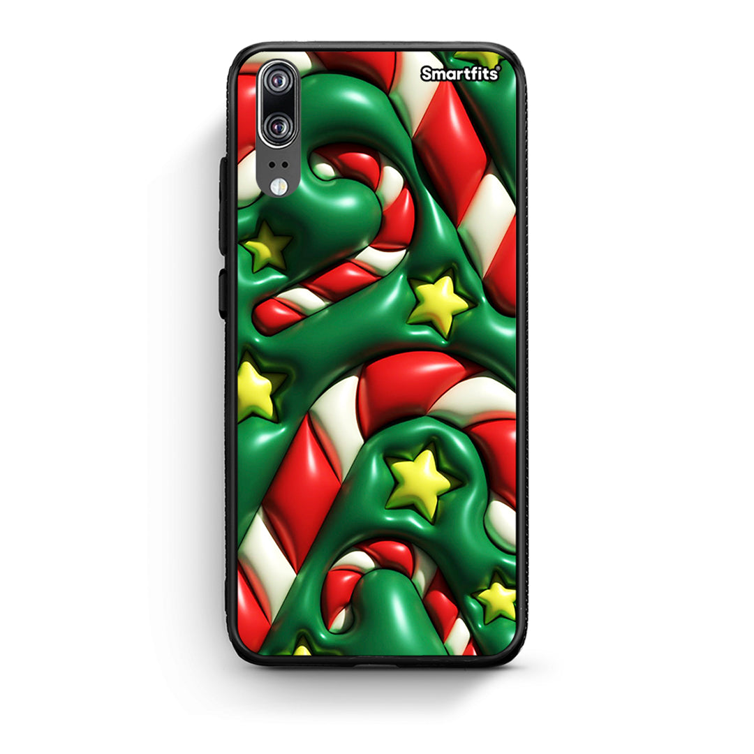 Huawei P20 Christmas Bubbles θήκη από τη Smartfits με σχέδιο στο πίσω μέρος και μαύρο περίβλημα | Smartphone case with colorful back and black bezels by Smartfits