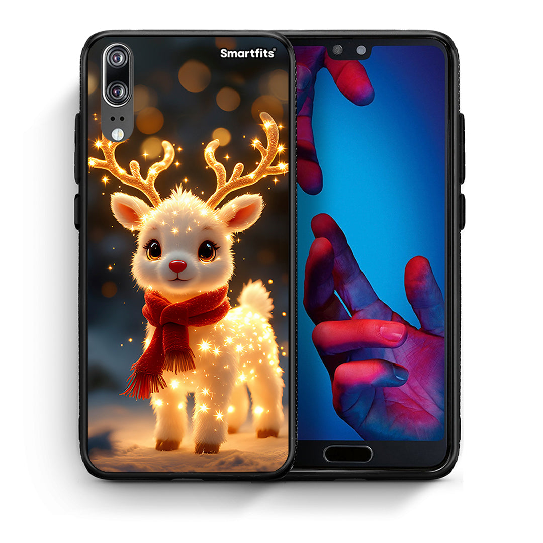 Θήκη Huawei P20 Christmas Cutie από τη Smartfits με σχέδιο στο πίσω μέρος και μαύρο περίβλημα | Huawei P20 Christmas Cutie case with colorful back and black bezels