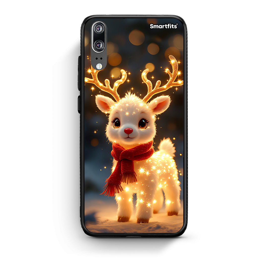 Huawei P20 Christmas Cutie θήκη από τη Smartfits με σχέδιο στο πίσω μέρος και μαύρο περίβλημα | Smartphone case with colorful back and black bezels by Smartfits