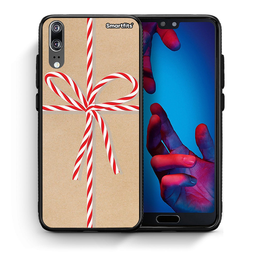 Θήκη Huawei P20 Christmas Gift από τη Smartfits με σχέδιο στο πίσω μέρος και μαύρο περίβλημα | Huawei P20 Christmas Gift case with colorful back and black bezels