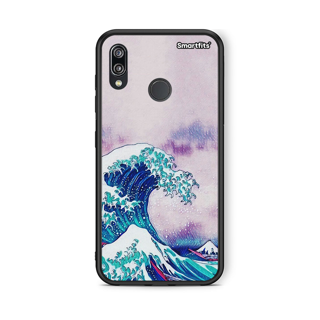 Huawei P20 Lite Blue Waves θήκη από τη Smartfits με σχέδιο στο πίσω μέρος και μαύρο περίβλημα | Smartphone case with colorful back and black bezels by Smartfits