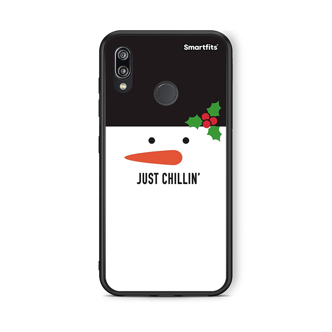 Huawei P20 Lite Christmas Chillin θήκη από τη Smartfits με σχέδιο στο πίσω μέρος και μαύρο περίβλημα | Smartphone case with colorful back and black bezels by Smartfits