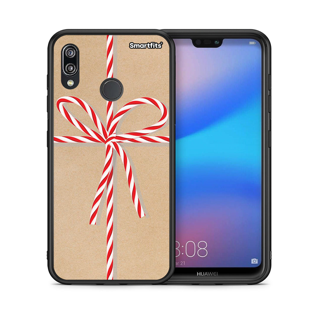 Θήκη Huawei P20 Lite Christmas Gift από τη Smartfits με σχέδιο στο πίσω μέρος και μαύρο περίβλημα | Huawei P20 Lite Christmas Gift case with colorful back and black bezels