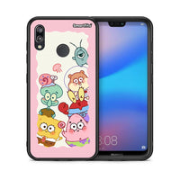 Thumbnail for Θήκη Huawei P20 Lite Cute Companion από τη Smartfits με σχέδιο στο πίσω μέρος και μαύρο περίβλημα | Huawei P20 Lite Cute Companion case with colorful back and black bezels