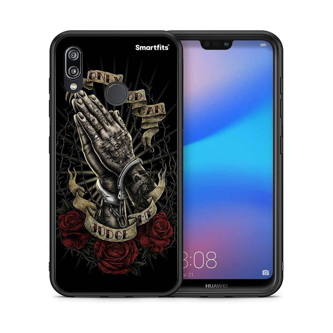 Θήκη Huawei P20 Lite Judge By God από τη Smartfits με σχέδιο στο πίσω μέρος και μαύρο περίβλημα | Huawei P20 Lite Judge By God case with colorful back and black bezels