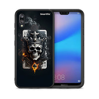 Thumbnail for Θήκη Huawei P20 Lite Skull King Ace από τη Smartfits με σχέδιο στο πίσω μέρος και μαύρο περίβλημα | Huawei P20 Lite Skull King Ace case with colorful back and black bezels