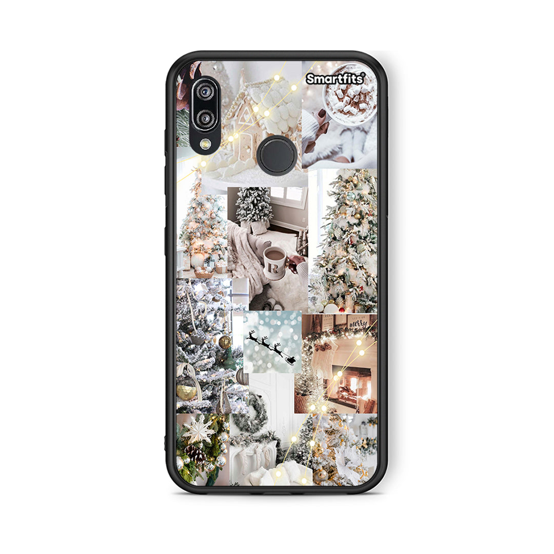 Huawei P20 Lite White Christmas θήκη από τη Smartfits με σχέδιο στο πίσω μέρος και μαύρο περίβλημα | Smartphone case with colorful back and black bezels by Smartfits