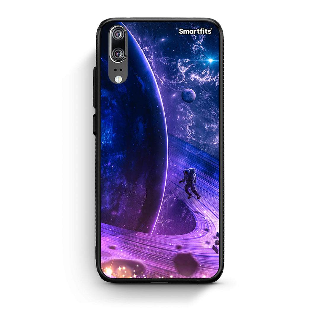 Huawei P20 Lost Astronaut θήκη από τη Smartfits με σχέδιο στο πίσω μέρος και μαύρο περίβλημα | Smartphone case with colorful back and black bezels by Smartfits