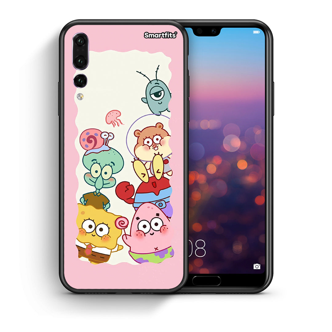 Θήκη Huawei P20 Pro Cute Companion από τη Smartfits με σχέδιο στο πίσω μέρος και μαύρο περίβλημα | Huawei P20 Pro Cute Companion case with colorful back and black bezels