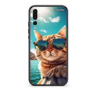 Thumbnail for huawei p20 pro Summer Cat θήκη από τη Smartfits με σχέδιο στο πίσω μέρος και μαύρο περίβλημα | Smartphone case with colorful back and black bezels by Smartfits