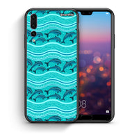 Thumbnail for Θήκη Huawei P20 Pro Swimming Dolphins από τη Smartfits με σχέδιο στο πίσω μέρος και μαύρο περίβλημα | Huawei P20 Pro Swimming Dolphins case with colorful back and black bezels