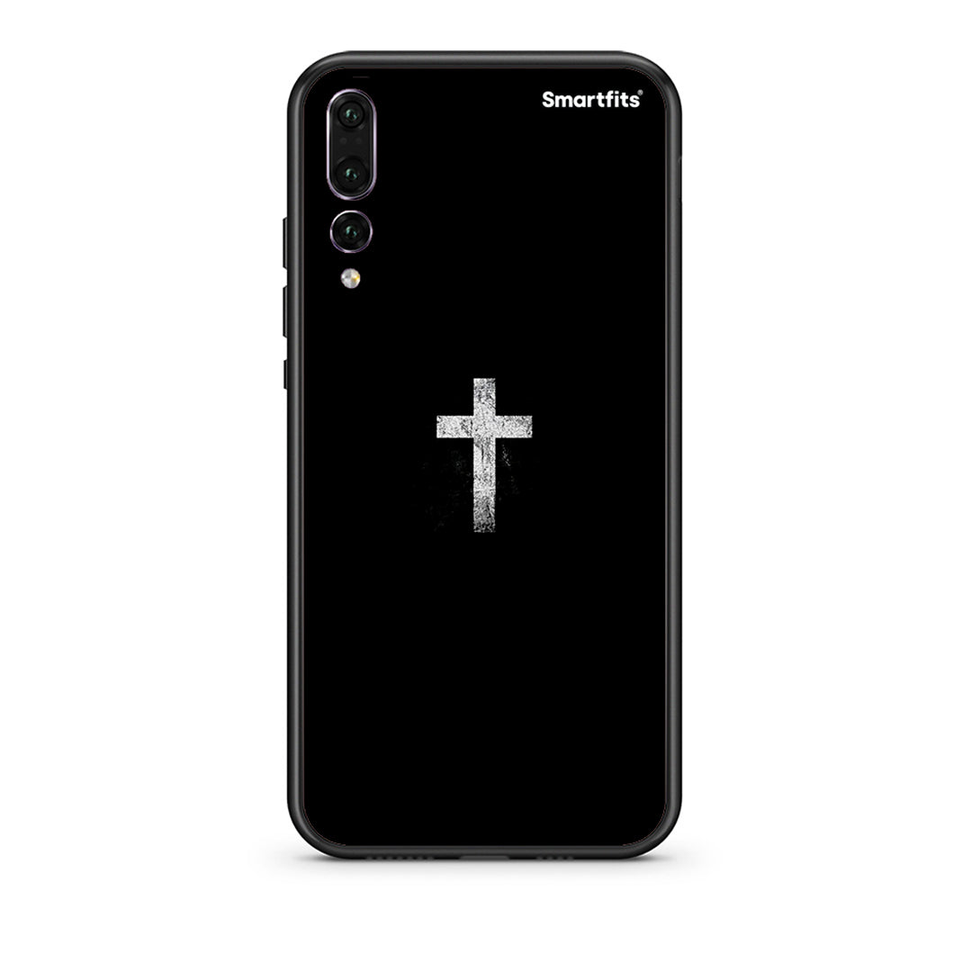 huawei p20 pro White Cross θήκη από τη Smartfits με σχέδιο στο πίσω μέρος και μαύρο περίβλημα | Smartphone case with colorful back and black bezels by Smartfits