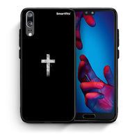 Thumbnail for Θήκη Huawei P20 White Cross από τη Smartfits με σχέδιο στο πίσω μέρος και μαύρο περίβλημα | Huawei P20 White Cross case with colorful back and black bezels