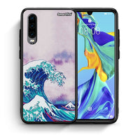 Thumbnail for Θήκη Huawei P30 Blue Waves από τη Smartfits με σχέδιο στο πίσω μέρος και μαύρο περίβλημα | Huawei P30 Blue Waves case with colorful back and black bezels