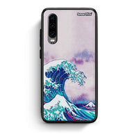 Thumbnail for Huawei P30 Blue Waves θήκη από τη Smartfits με σχέδιο στο πίσω μέρος και μαύρο περίβλημα | Smartphone case with colorful back and black bezels by Smartfits