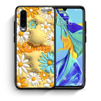 Thumbnail for Θήκη Huawei P30 Bubble Daisies από τη Smartfits με σχέδιο στο πίσω μέρος και μαύρο περίβλημα | Huawei P30 Bubble Daisies case with colorful back and black bezels