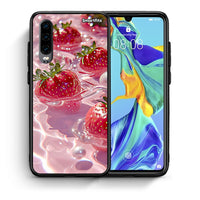 Thumbnail for Θήκη Huawei P30 Juicy Strawberries από τη Smartfits με σχέδιο στο πίσω μέρος και μαύρο περίβλημα | Huawei P30 Juicy Strawberries case with colorful back and black bezels