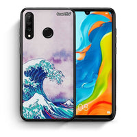 Thumbnail for Θήκη Huawei P30 Lite Blue Waves από τη Smartfits με σχέδιο στο πίσω μέρος και μαύρο περίβλημα | Huawei P30 Lite Blue Waves case with colorful back and black bezels