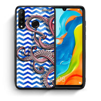 Thumbnail for Θήκη Huawei P30 Lite Chevron Devilfish από τη Smartfits με σχέδιο στο πίσω μέρος και μαύρο περίβλημα | Huawei P30 Lite Chevron Devilfish case with colorful back and black bezels